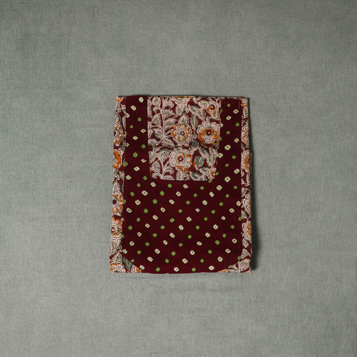 Patchwork Kalamkari Block Print Cotton Unstitched Kurta Material (2.5m) 03