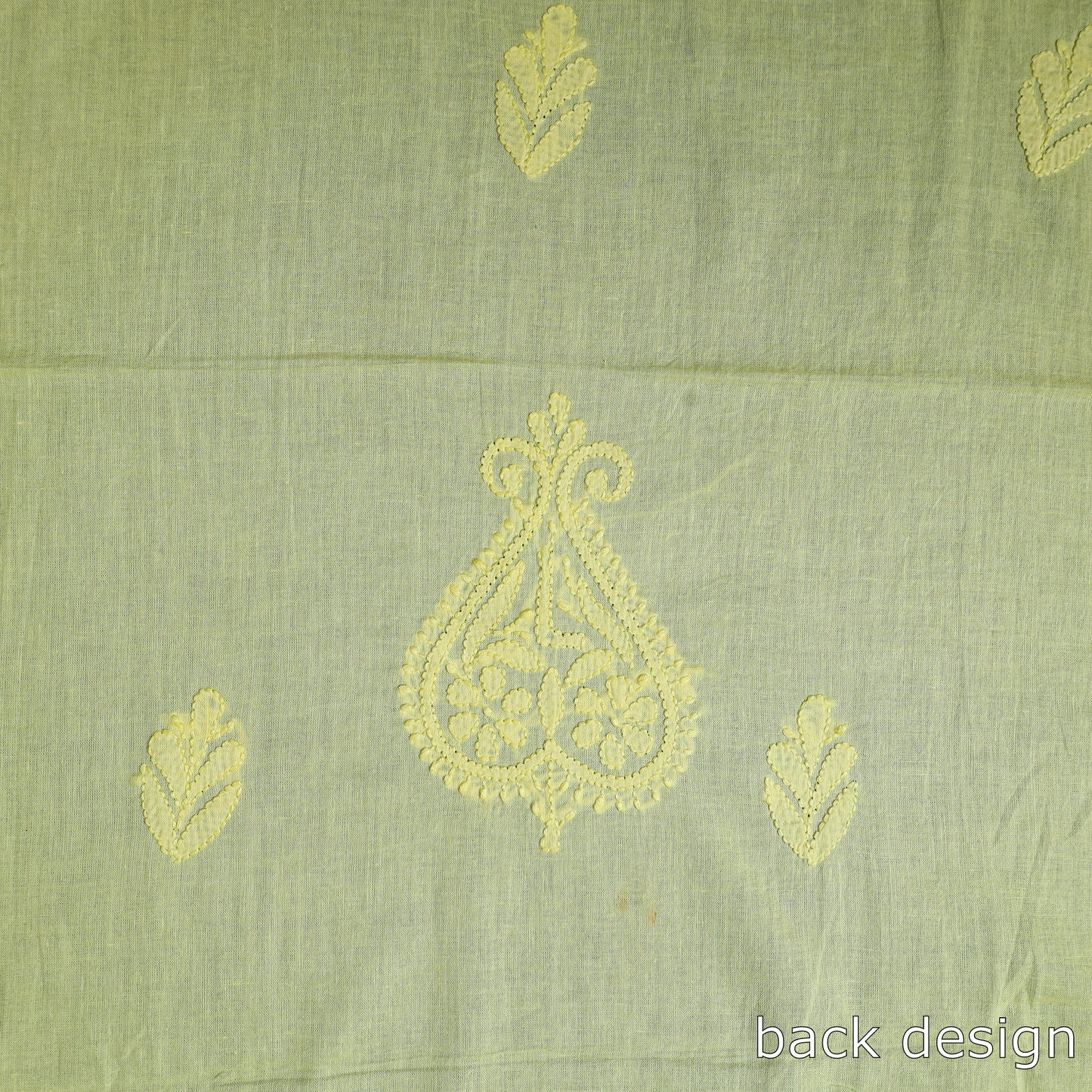 Yellow - Hand Embroidery Mul Cotton Chikankari Kurta Material (3.1m) 37