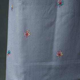 Kashmiri Sozni Hand Embroidered Pure Merino Wool Unstitched Dress Material: Kurta, Bottom with Dupatta 16