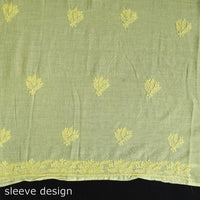 Yellow - Hand Embroidery Mul Cotton Chikankari Kurta Material (3.1m) 38