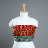 Red - Block Print Cotton Pipad Blouse Piece 148