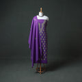 Kashmiri Aari Hand Embroidered Pure Merino Wool Unstitched Dress Material: Kurta, Bottom with Dupatta 18
