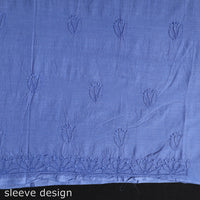 Blue - Hand Embroidery Mul Cotton Chikankari Kurta Material (3.1m) 39