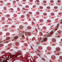 Maroon - Block Printed Cotton Blouse Piece 103