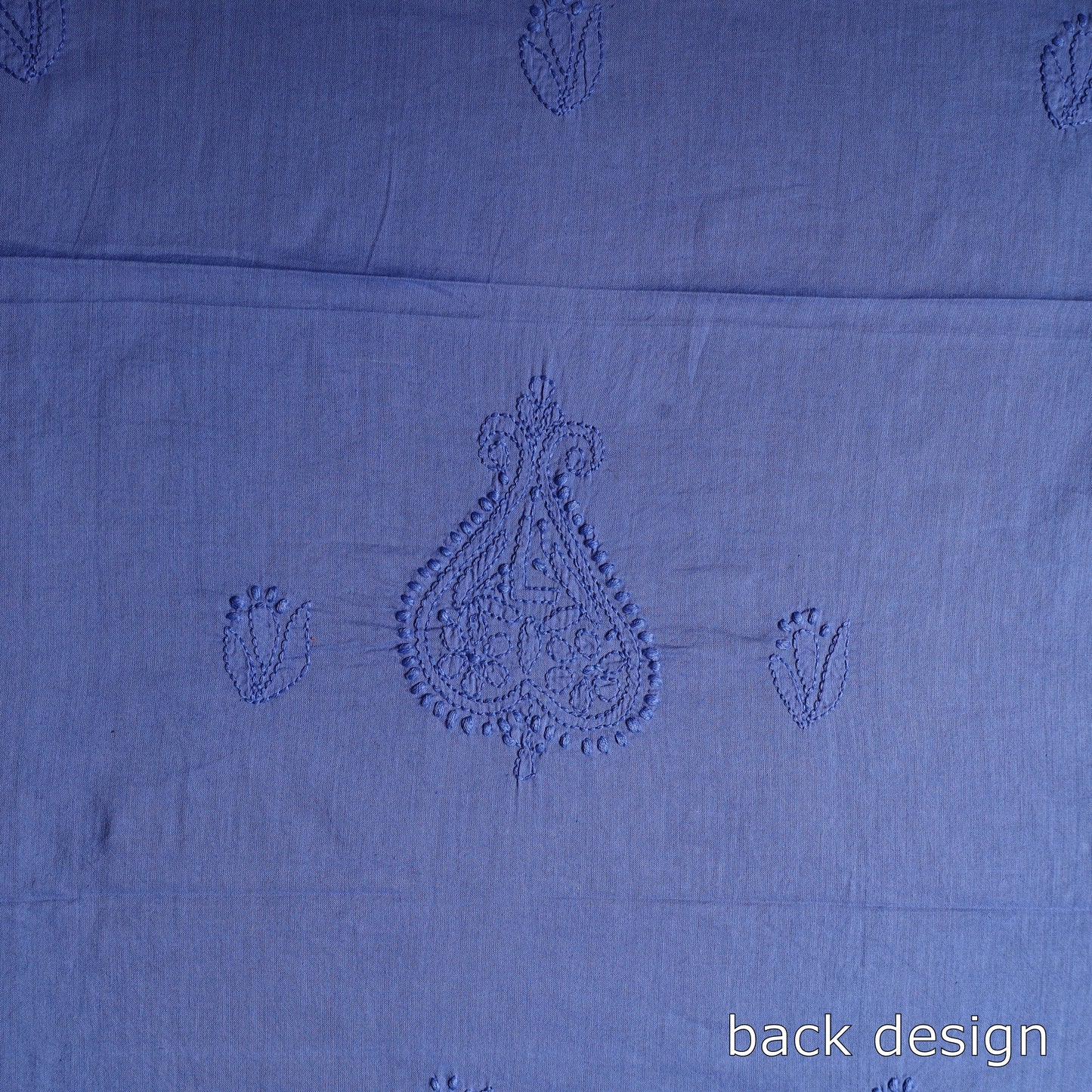 Blue - Hand Embroidery Mul Cotton Chikankari Kurta Material (3.1m) 39