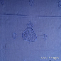 Blue - Hand Embroidery Mul Cotton Chikankari Kurta Material (3.1m) 39