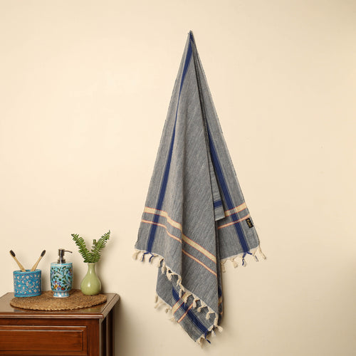 Grey - Handloom Fine Cotton Plain Bath Towel 89