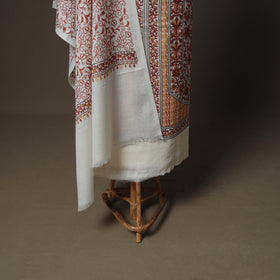 Beige - Woolen Heavy Chain Stitch Embroidered Unstitched Dress Material: Kurta, Bottom & Dupatta 20