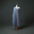 Kashmiri Aari Hand Embroidered Pure Merino Wool Unstitched Dress Material: Kurta, Bottom with Dupatta 19