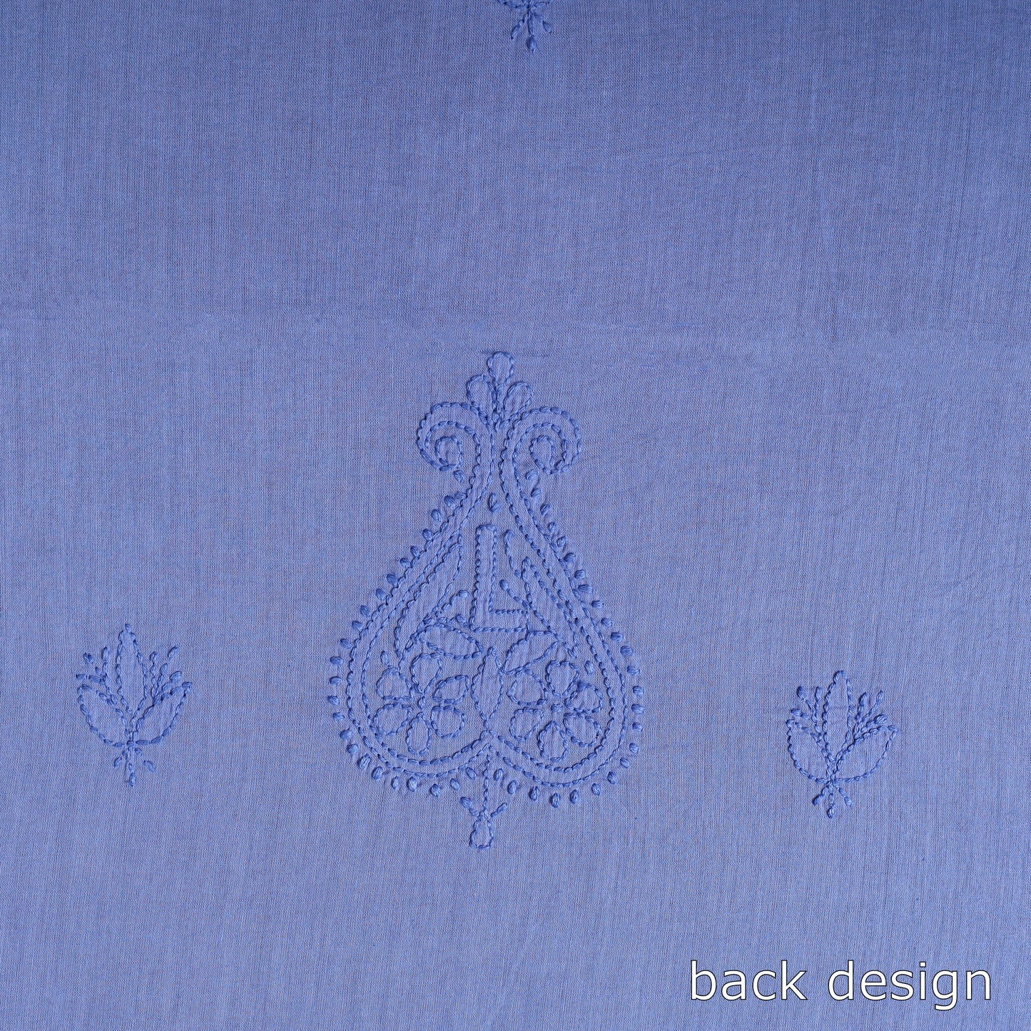 Blue - Hand Embroidery Mul Cotton Chikankari Kurta Material (3.1m) 40