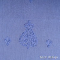 Blue - Hand Embroidery Mul Cotton Chikankari Kurta Material (3.1m) 40