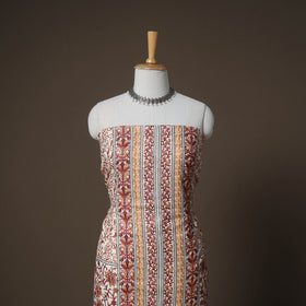 Beige - Woolen Heavy Chain Stitch Embroidered Unstitched Dress Material: Kurta, Bottom & Dupatta 20