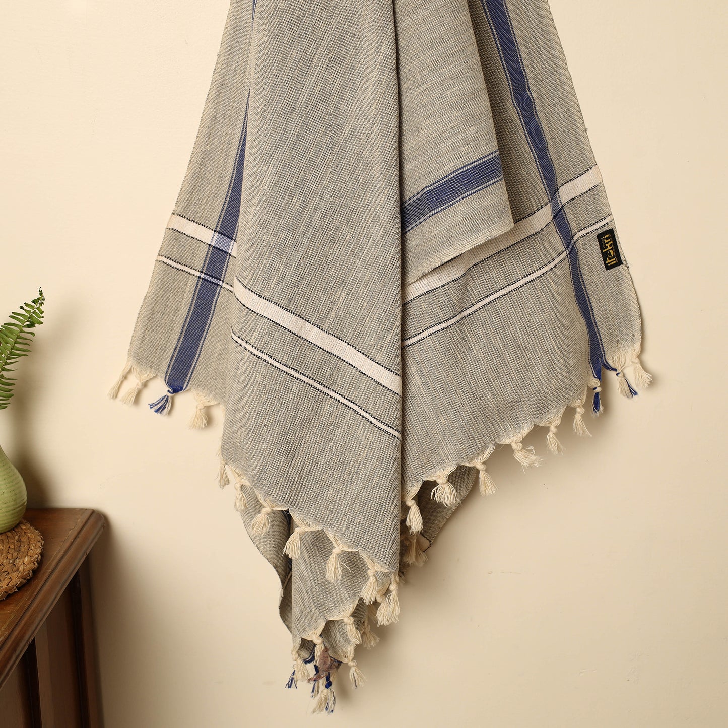 Grey - Handloom Fine Cotton Plain Bath Towel 92