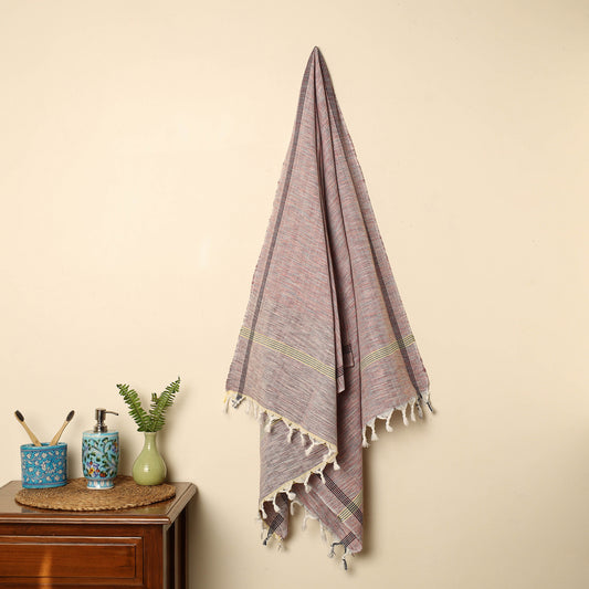 Purple - Handloom Fine Cotton Plain Bath Towel 93