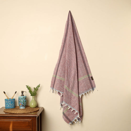 Brown - Handloom Fine Cotton Plain Bath Towel 94