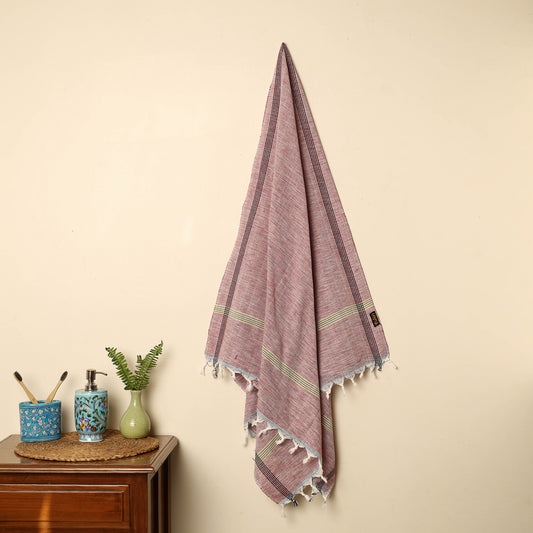 Brown - Handloom Fine Cotton Plain Bath Towel 94