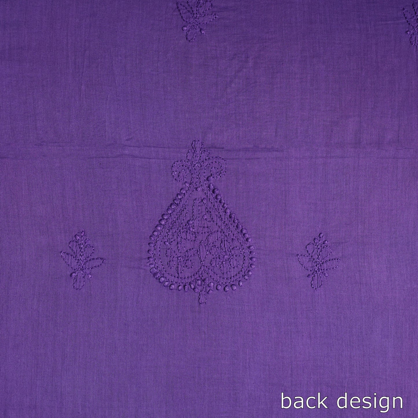 Purple - Hand Embroidery Mul Cotton Chikankari Kurta Material (3.1m) 42