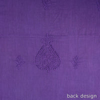 Purple - Hand Embroidery Mul Cotton Chikankari Kurta Material (3.1m) 42