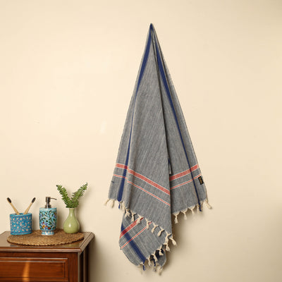 Grey - Handloom Fine Cotton Plain Bath Towel 97