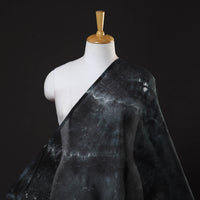 Black - Chanderi Silk Shibori Tie-Dye Fabric 01