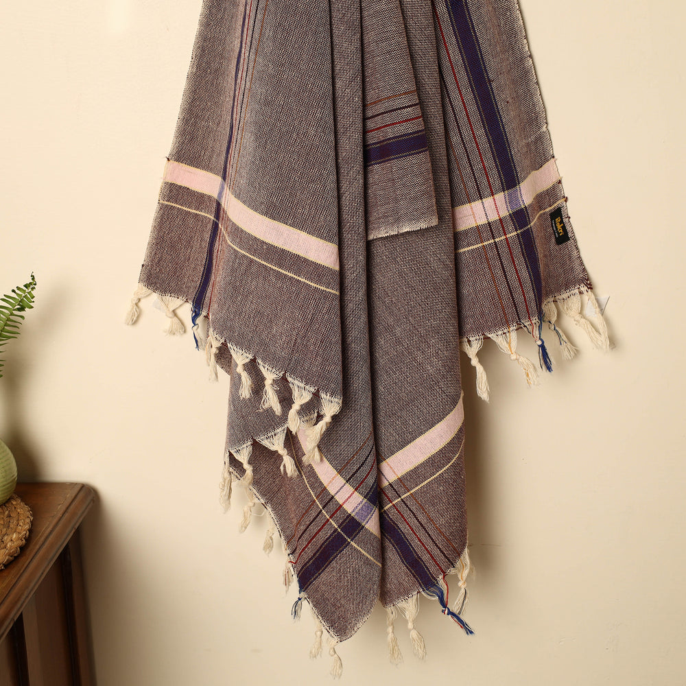 Brown - Handloom Fine Cotton Plain Bath Towel 100