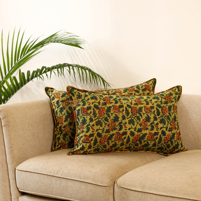 Yellow - set of 2 jahota cotton pillow covers 09