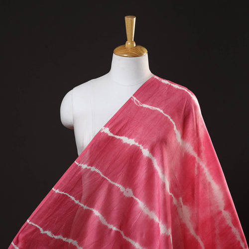 Pink - Chanderi Silk Shibori Tie-Dye Fabric 05