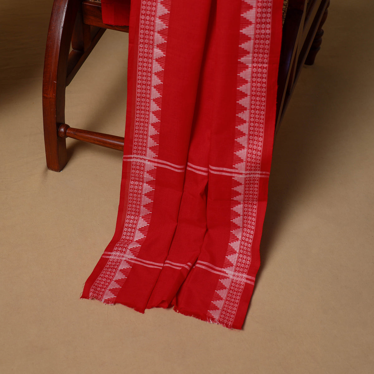 Floral Sanganeri Block Print Cotton Unstitched Dress Material: Kurta, Bottom & Dupatta with Jewellery 04