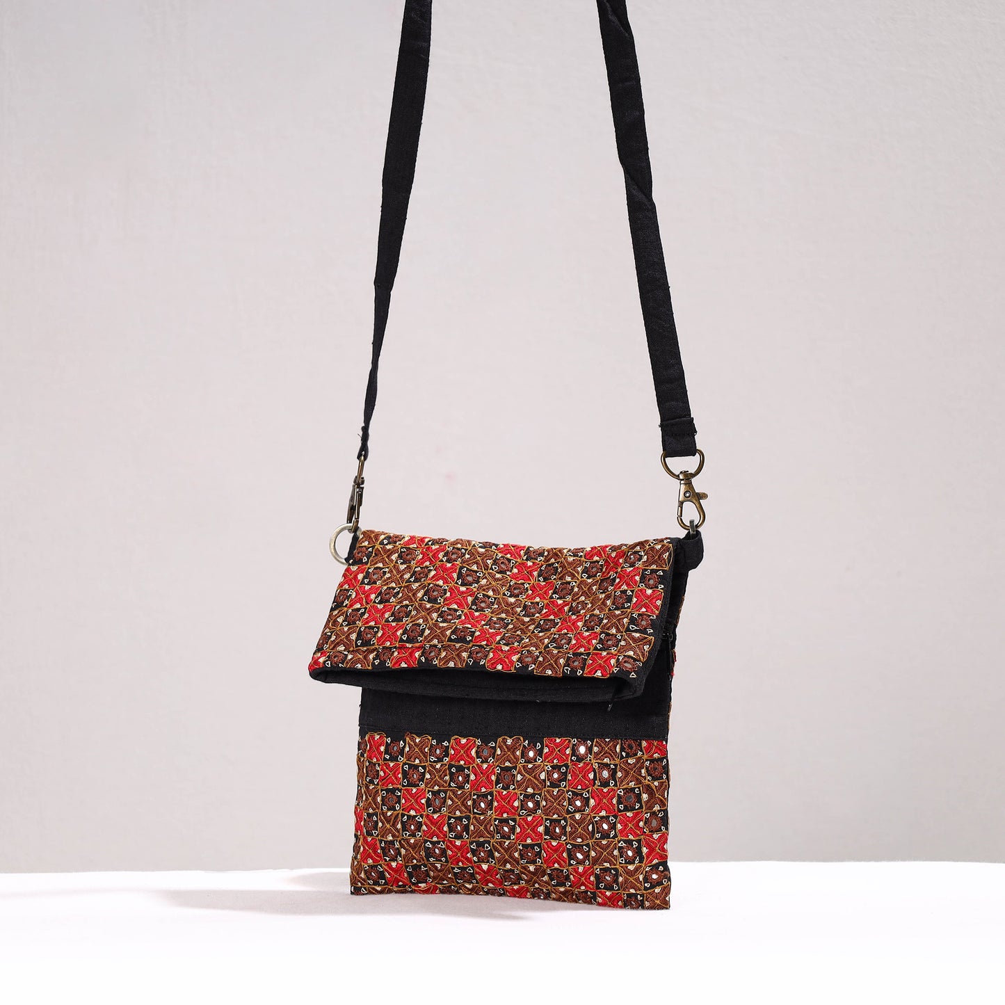 Multicolor - Kutch Neran Hand Embroidery Cotton Sling Bag
