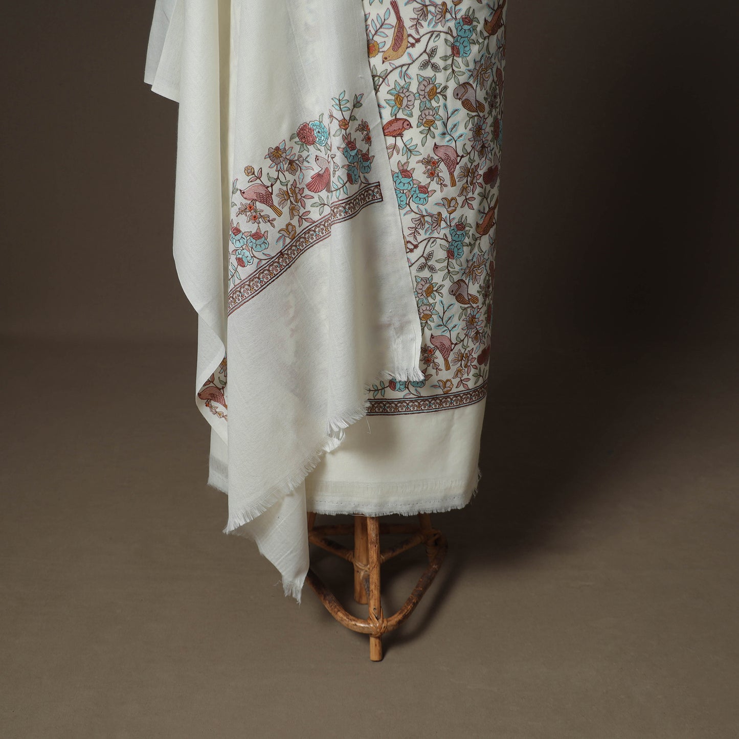 Woolen Heavy Embroidered Unstitched Dress Material: Kurta, Bottom & Dupatta 24
