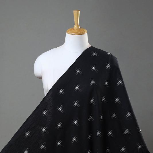 Black - Handloom Cotton Pochampally Double Ikat Fabric 02