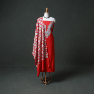 Kashmiri Aari Hand Embroidered Pure Merino Wool Unstitched Dress Material: Kurta, Bottom with Dupatta 23