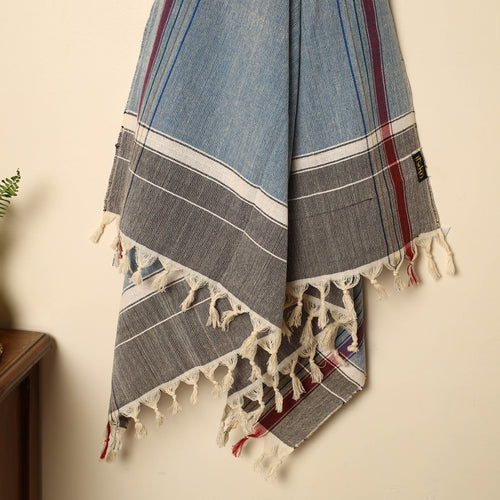 Blue - Handloom Fine Cotton Plain Bath Towel 105