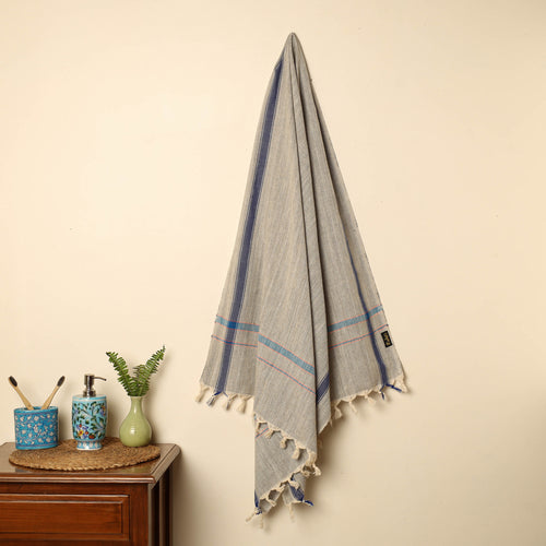 Beige - Handloom Fine Cotton Plain Bath Towel 106