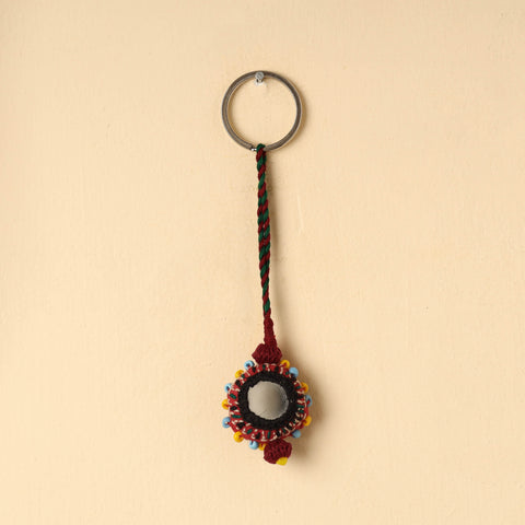 Handmade Lambani Embroidery Mirror Work Keychain
