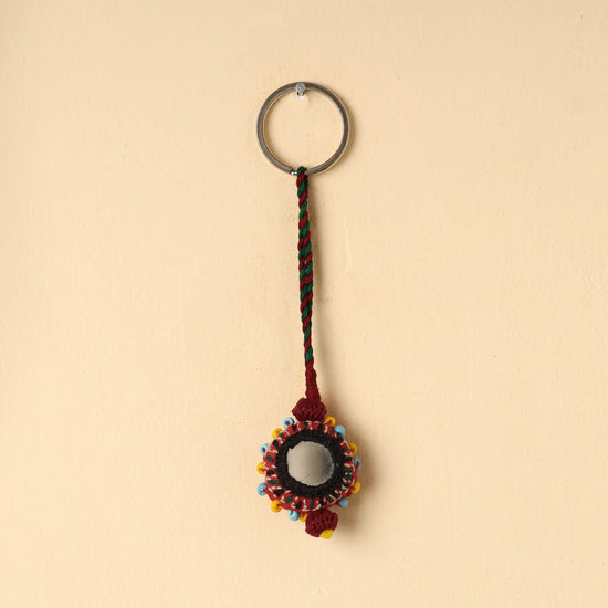 Handmade Lambani Embroidery Mirror Work Keychain
