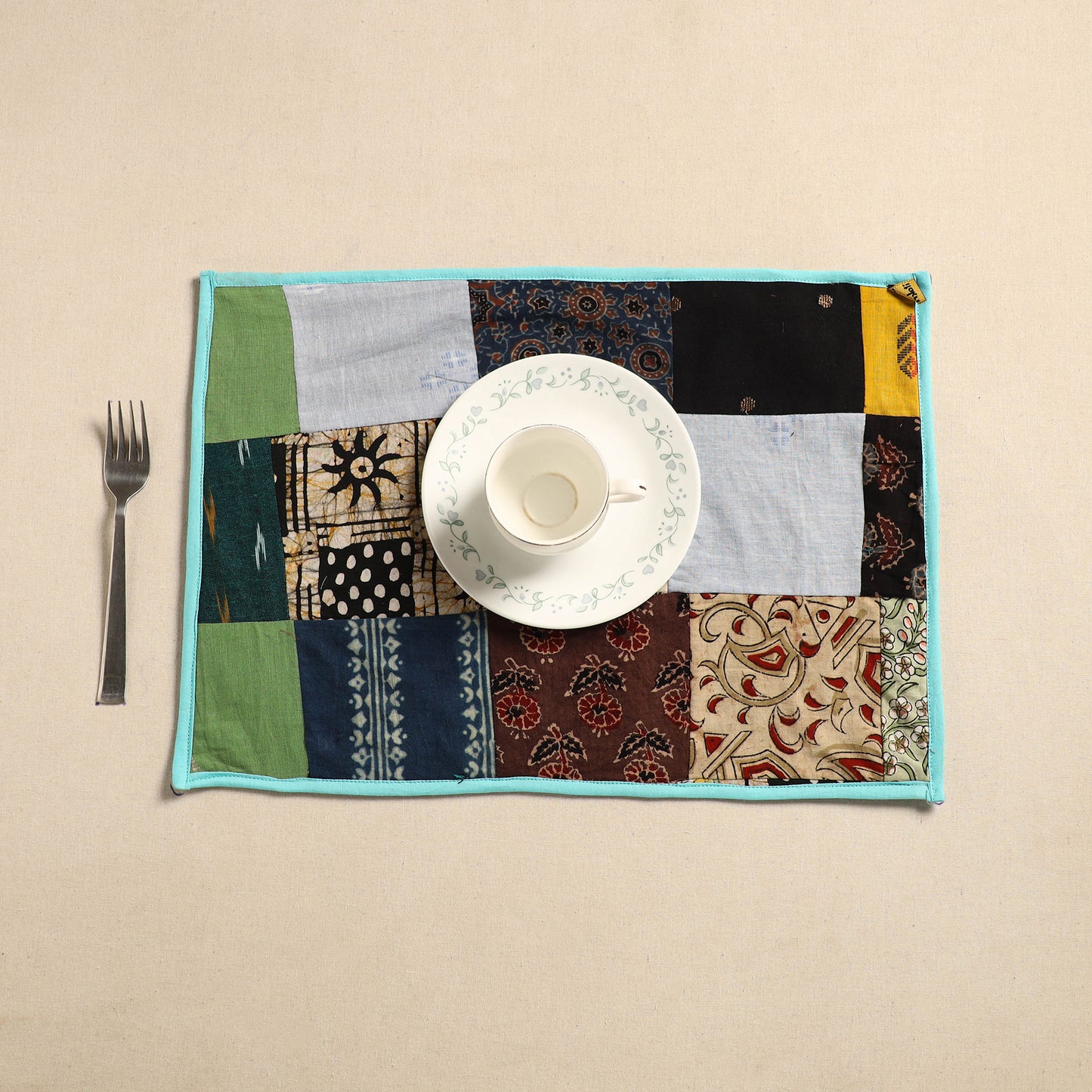 Multicolor - Handcrafted Cotton Patchwork Table Mat 01