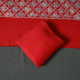 Kashmiri Aari Hand Embroidered Pure Merino Wool Unstitched Dress Material: Kurta, Bottom with Dupatta 23