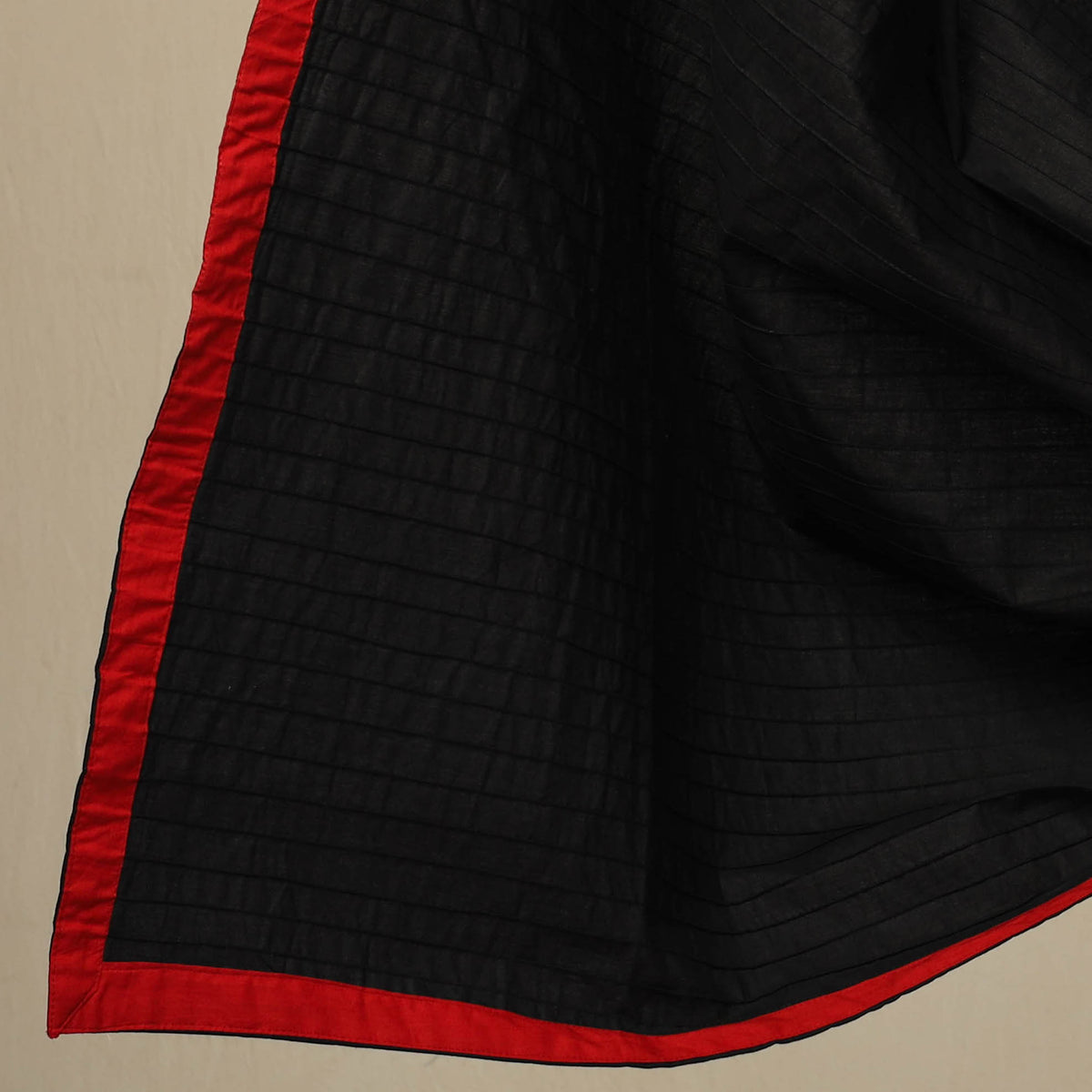 3pc Cotton Red Kalamkari Print Kurta with Plain Dupatta