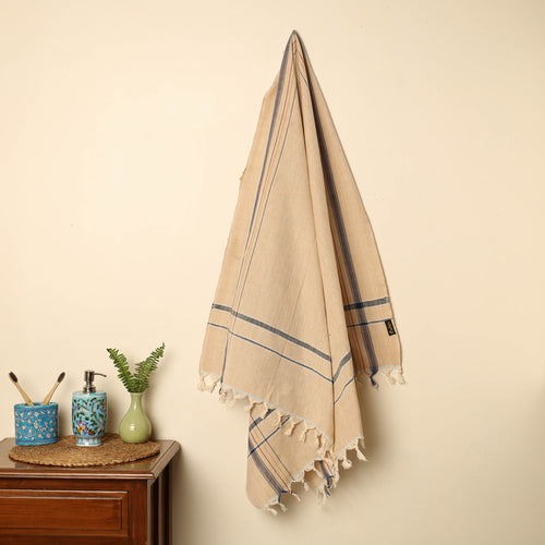 Yellow - Handloom Fine Cotton Plain Bath Towel 110