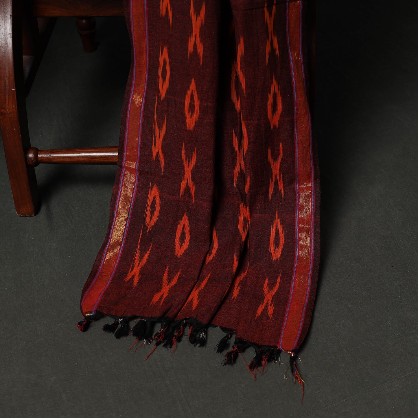 Pochampally Ikat Weave 3pc Cotton Unstitched Dress Material Suit Set 03