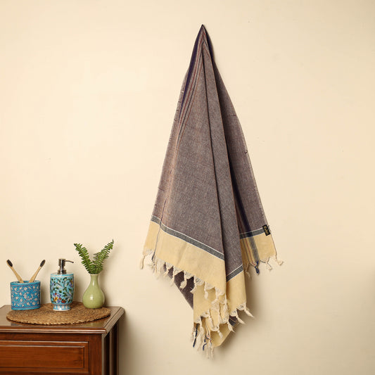 Brown - Handloom Fine Cotton Plain Bath Towel 114