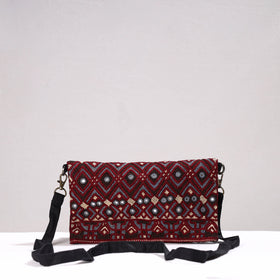 Multicolor - Kutch Jat Hand Embroidery Linen Folded Sling Bag