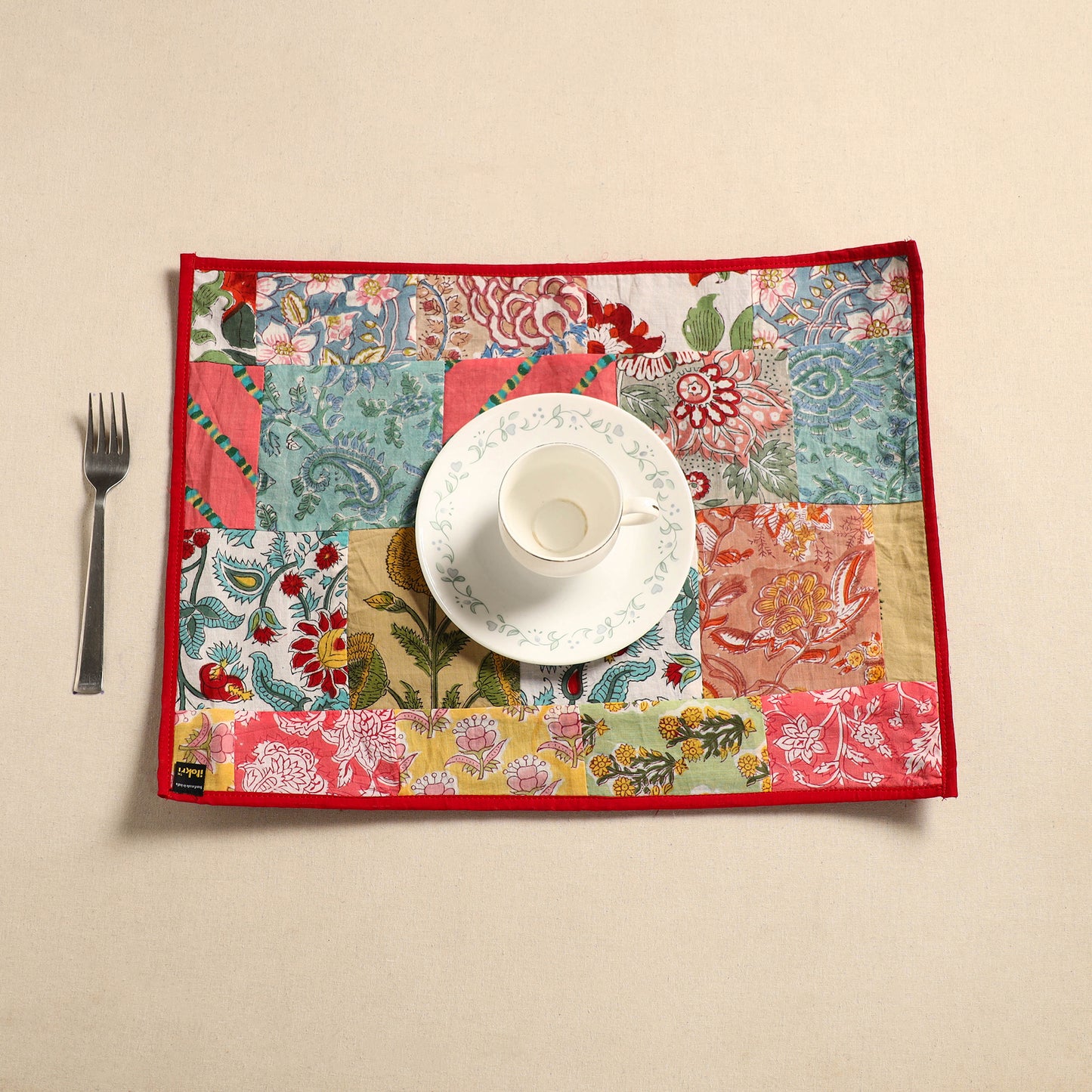 Multicolor - Handcrafted Cotton Patchwork Table Mat 06