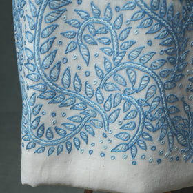 Kashmiri Aari Hand Embroidered Pure Merino Wool Unstitched Dress Material: Kurta, Bottom with Dupatta 25