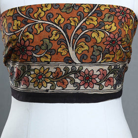 Orange - handpainted cotton kalamkari blouse piece 10