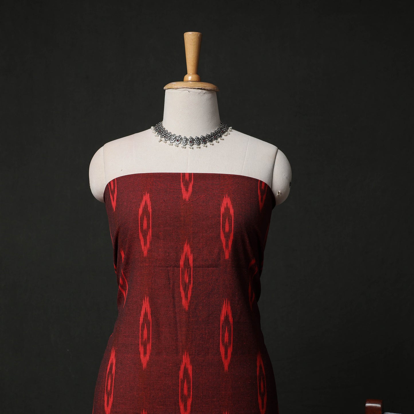 Pochampally Ikat Weave 3pc Cotton Unstitched Dress Material Suit Set 02