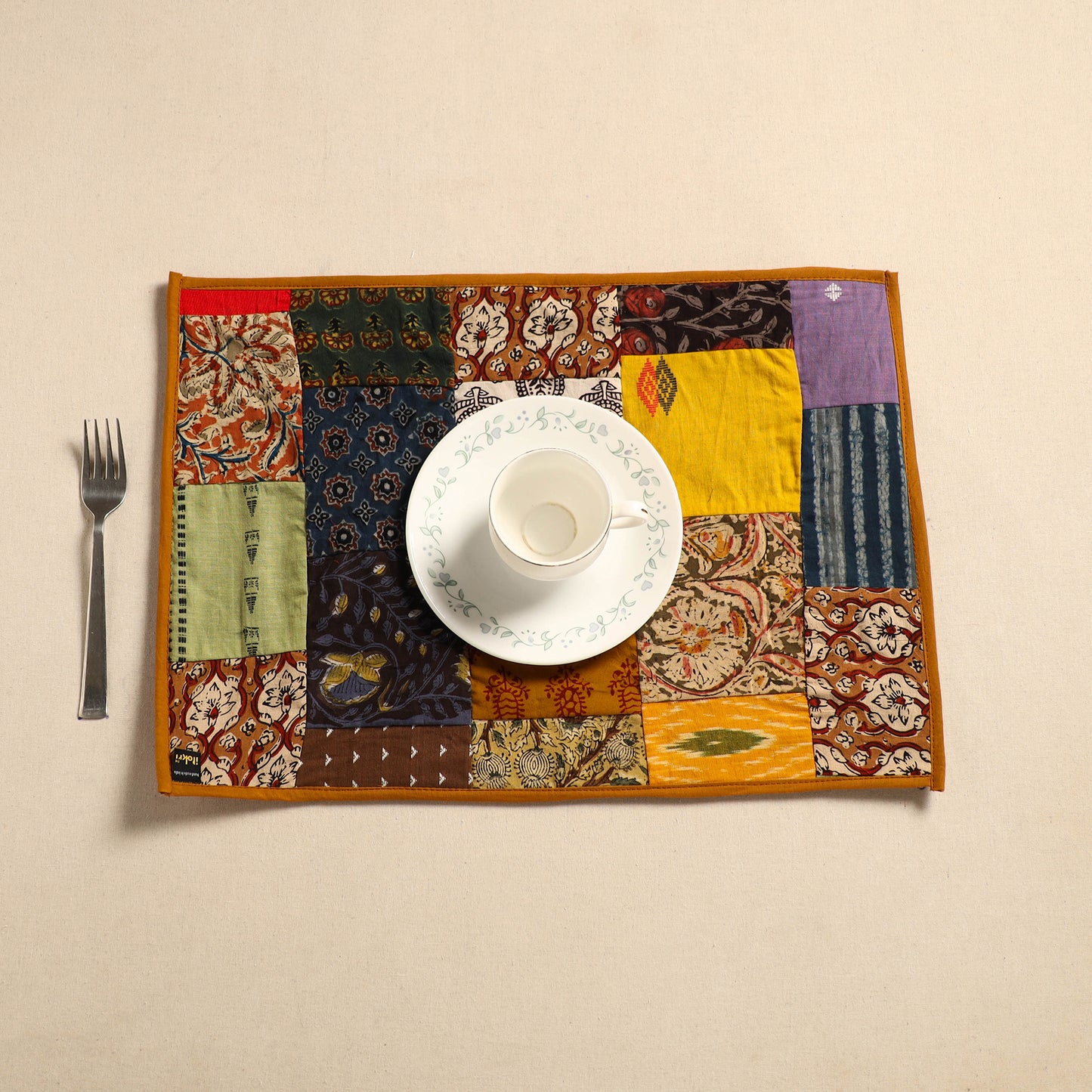 Multicolor - Handcrafted Cotton Patchwork Table Mat 08