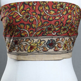 Buy Red Handpainted Cotton Kalamkari Blouse Piece