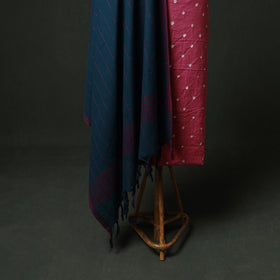 Bandhani Cotton Unstitched Dress Material: Kurta & Dupatta with Jewellery 01